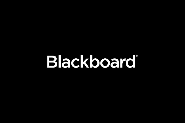 The blackboard logo placed onto a black background